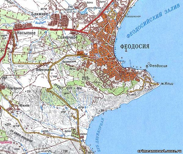 Мыс Ильи на карте Крыма